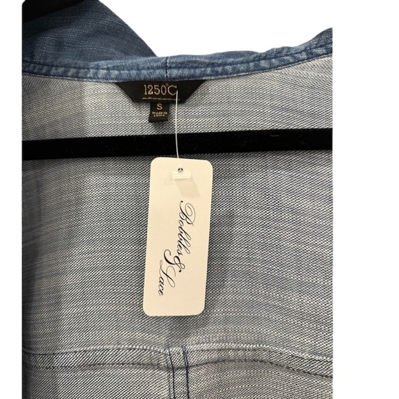 NWT 1250* Celsius denim style top / size S / Bobbles & Lace - Picture 3 of 5